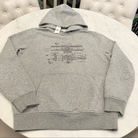 Clearance! Gap Men’s Hoodie with added Airplane Schematic drawing embroidery - Picture 3 of 6